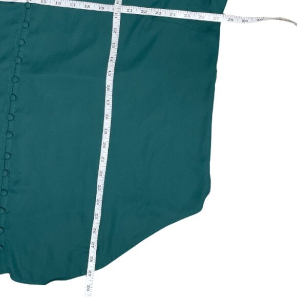 TORRID Harper Emerald Button-Front Georgette Roll-Tab Sleeve Shirt Size 3X - Picture 5 of 8